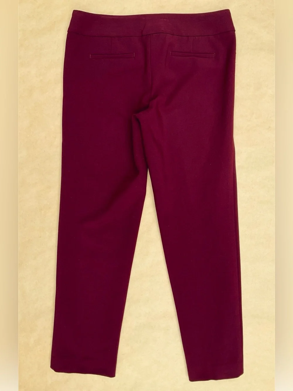 Talbots β Signature Straight Leg Ponte Pants Slacks Burgundy Mulberry 2 Petite - Picture 9 of 13